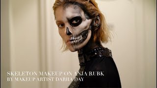 Skeleton makeup with Anja Rubik by Dariia Day  Halloween [upl. by Nevets274]