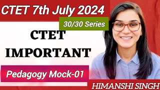 CTET 7th July 2024 TARGET SERIES 17 अबकी बार 130 पार Ideal of Himanshi Singh [upl. by Tobi88]