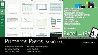 Curso Excel para Ipad Primeros Pasos Sesión 01 Vídeo 1 de 1 David Asurmendi [upl. by Desmond]
