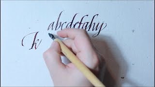 HOW TO write ITALIC lower case CALLIGRAPHY ALPHABET [upl. by Weixel352]