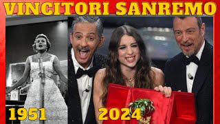 TUTTI I VINCITORI DI SANREMO 2024  1951 CHI HA VINTO NELLE VARIE EDIZIONI [upl. by Arun440]