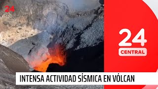 Alerta Naranja en volcán Villarrica Intensa actividad sísmica y explosiones asociadas  24 Horas [upl. by Sihunn]