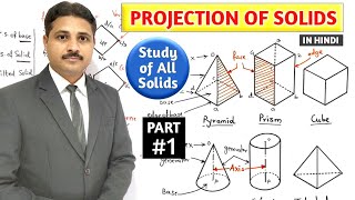 PROJECTION OF SOLIDS IN HINDI WITH ALL BASIC CONCEPTS PART1 TIKLESACADEMYOFMATHS [upl. by Aicelav451]