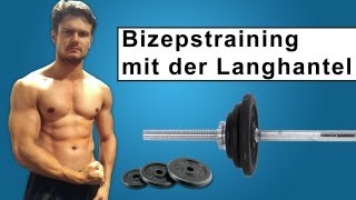 Bizepstraining mit der Langhantel  effektives Fitnesstraining [upl. by Kowtko]