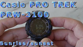 Casio PRO TREK  sunrisesunset for chosen date ep08 [upl. by Odnumyer599]