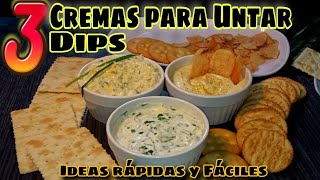 🔴 CREMAS PARA UNTAR  DIPS Económico y fácil  Ideales para Pasapalos Pasabocas Aperitivos Fiestas [upl. by Spanjian]