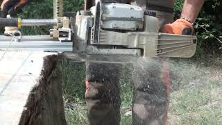 Sawmill homemade ma scierie mobile artisanale premier essai [upl. by Kered484]