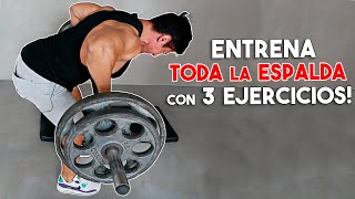 Entrena TODA la ESPALDA EN CASA con barra con 3 ejercicios [upl. by Jozef]