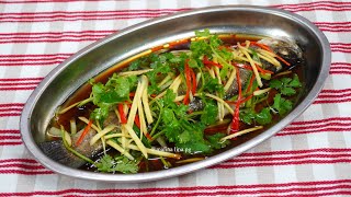 Cara Masak Ikan Siakap Stim Chinese Style  siakap stim resepi simple mudah amp sedap  malina lina pg [upl. by Yelsehc]