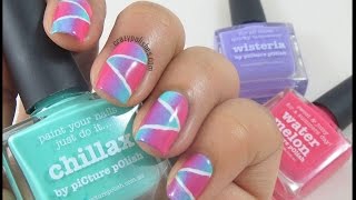 Geometric Gradient Nail art Tutorial [upl. by Kolk359]