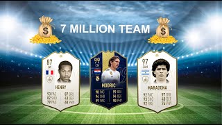 FIFA 19 7 MILLION COINS TEAM ft Modrić TOTY amp Maradona PRIME [upl. by Gert]