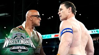 The Rock and John Cena come facetoface at WrestleMania XL WrestleMania XL Sunday highlights [upl. by Verla]