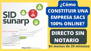 ¿Cómo constituir una empresa SACS 100 ONLINE y sin notarioPaso a Paso [upl. by Hofmann]