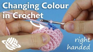 Crochet Quickie Changing Colour righthanded version [upl. by Nirb]