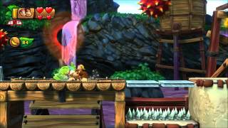 Donkey Kong Country Tropical Freeze  100 Walkthrough  54 Panicky Paddles Puzzle and KONG [upl. by Kenison]