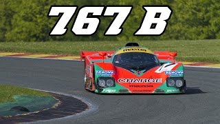 Mazda 767B screaming 4 rotor at Spa Classic 2014 incl idle  revving [upl. by Killion]