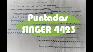 Puntadas maquina de coser Singer 4423 español sewing machine 4423 [upl. by Nert29]