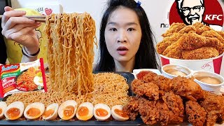 SPICY INDOMIE KFC Szechuan Hot amp Crispy Fried Chicken  Ramen Mukbang w Asmr Crunchy Eating Sounds [upl. by Bone]