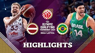 Final Latvia 🇱🇻 vs Brazil 🇧🇷  Highlights  FIBA OQT 2024 Latvia [upl. by Aierbma]