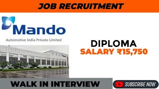 Mando Automotive India Private Limited Job VacancyTamilnadu JobsMnc JobsJobs Tamizha [upl. by Pohsib]