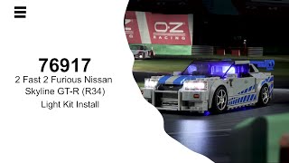 Install Lightailing Light Kit For Lego 2 Fast 2 Furious Nissan Skyline GTR R34 76917 [upl. by Niowtna]