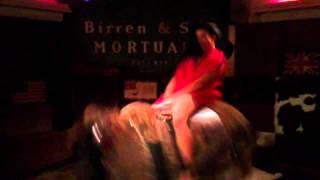 Wild girl with mini dress rides a mechanical bull [upl. by Melisse329]