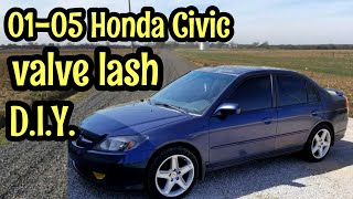 2001  2005 Honda Civic D17 Valve Lash Adjustment [upl. by Atiraj]