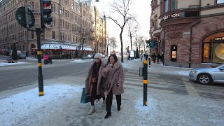 4K Winter walk 12c ❄️🇸🇪 Stockholm City  January 2024 643 [upl. by Laucsap]