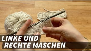 Stricken für Anfänger  linke amp rechte Maschen stricken [upl. by Liauqram639]