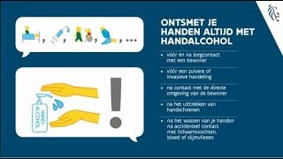 Campagne handhygiëne woonzorgcentra  handen ontsmetten met handalcohol [upl. by Eirual]