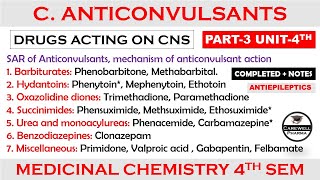 Anticonvulsant or Antiepileptic complete SAR  Mechanism  Part3 Unit4  Medicinal Chemistry 1 [upl. by Addiel]