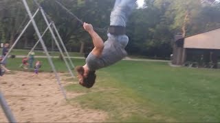 Epic Fail On Playground Swing [upl. by Kerwon199]