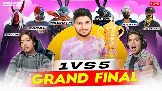 GRAND FINAL 🏆 1 vs 5 HARDEST CHAMPIONSHIP 🏆👿 FT SMOOTH TUFAN NHAN nonstopgaming  free fire live [upl. by Fenton]