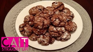 Chocolate Crinkle Cookies Recipe  Easy Christmas Cookies  Cait Straight Up [upl. by Lathan855]