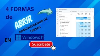 Como abrir el administrador de tareas en Windows 11 De 4 formas [upl. by Yelsiap]