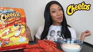 HOW TO MAKE FLAMING HOT CHEETO FRIED PICKLES MUKBANG [upl. by Aibsel]