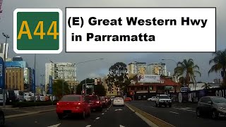 【Sydney drive】A route 44East3 in Parramatta A28Wentworhville  James Ruse Dr [upl. by Lezti]