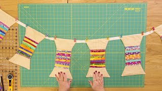 Smart Ways of Using Scrap Fabric  Bunting Edition [upl. by Mcmullan]