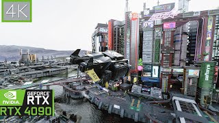 Photorealistic Flying Vehicles in Cyberpunk 2077 RTX 4090 Path Tracing MOD [upl. by Kristy282]