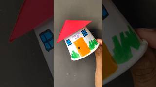 Easy House Craft from cup New Creative Craft ideas house trending craft art shorts youtube [upl. by Austine]