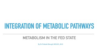 Integration of MetabolismMetabolism in the Fed Stateintegration of Metabolic Pathways [upl. by Schram340]