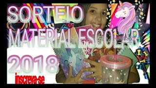 SORTEIO DE MATERIAL ESCOLAR 2018Encerrado [upl. by Neenaj]