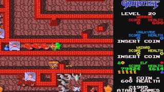 1985 Gauntlet Arcade Old School game Playthrough Retro games [upl. by Nonnah323]