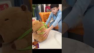 Capybara Care Corner Pampering Plush Capybara to Perfection as A Real Pet linkinbio [upl. by Aleydis]