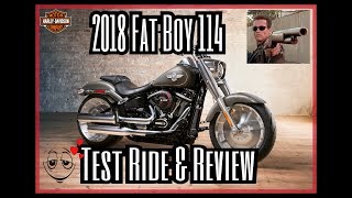 2018 FAT BOY 114 TEST RIDE amp REVIEW [upl. by Alleirbag359]