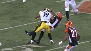 JuJu SmithSchuster Vicious Block on Vontaze Burfict  Steelers vs Bengals  NFL [upl. by Oniratac402]