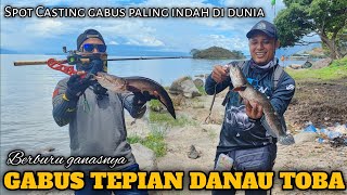 CASTING GABUS DI TEPIAN DANAU TOBA  PAGI HARI ADALAH SAAT BABON GABUS DANAU SEDANG GANAS2NYA ‼️ [upl. by Rehpoitsirhc]