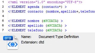 Creación de un DTD para un XML con ejemplo Tutorial Informática  Memoria [upl. by Dyanna]