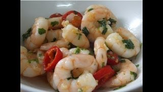 GARLIC amp CHILI PRAWNS RECIPE USING SUPERMARKET PRE COOKED PRAWNS  PRAWNS ALSO KNOWN AS SHRIMP [upl. by Pembrook]