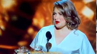 Emmy Awards 2013  Merritt Weaver worst speech after winning her award HD [upl. by Aninay]